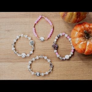Rose Quartz and clear Quartz beaded bracelets